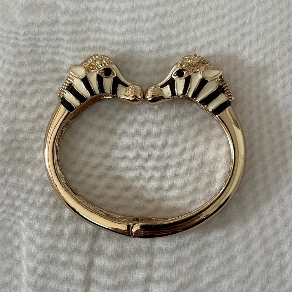 Kissing Zebra Bangle Bracelet